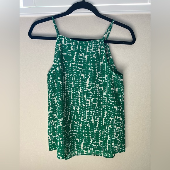 Banana Republic Factory XS green and white blouse - Picture 2 of 5